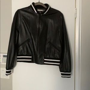Alice and Olivia leather bomber